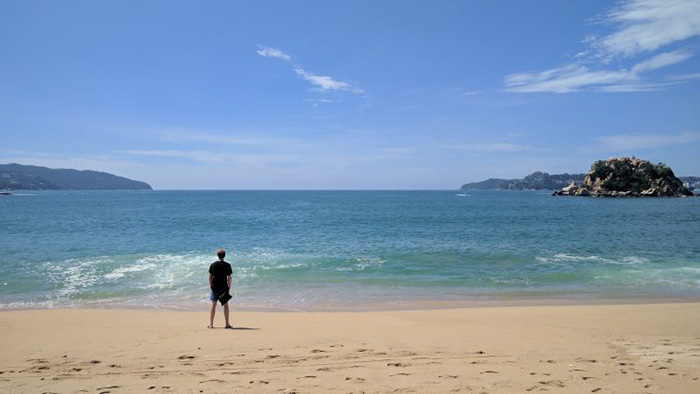 Person standing on beach